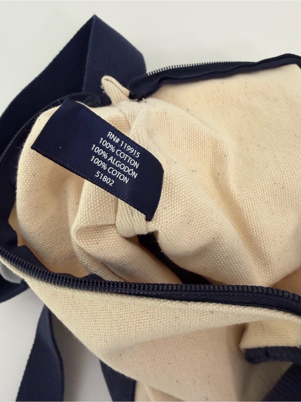 Nautica Bucket Shoulder Bag Natural Indigo Canvas NWT - Picture 3 of 4